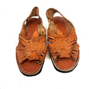 Navarro Leather  Mexican Huarache Pachuco Style Sandals Slip On Vintage